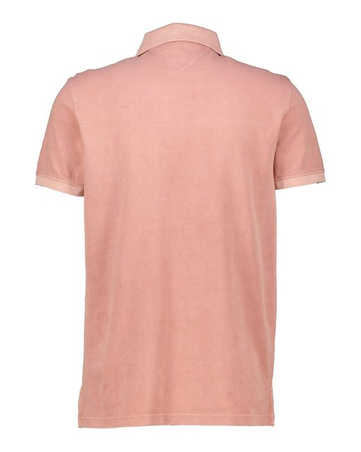 Tommy Hilfiger Poloshirt aus Baumwolle GARMENT DYE Kurzarm in Pink für Herren