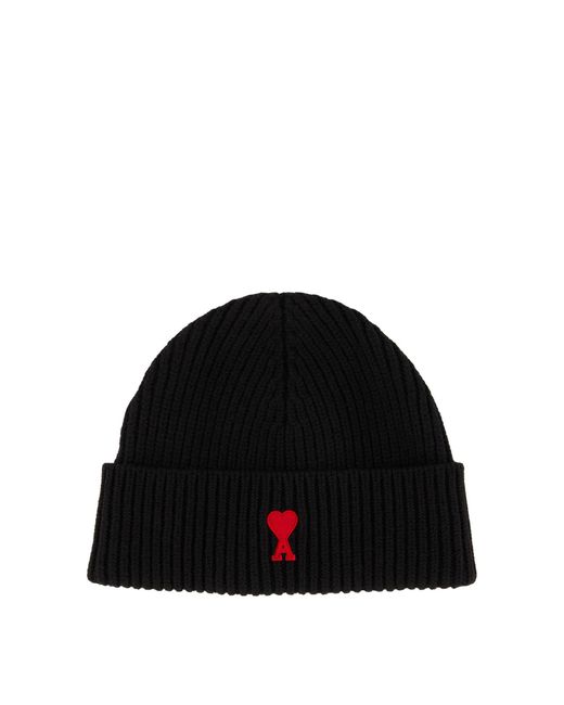 AMI Black Strickmütze aus Wolle AMI DE COEUR