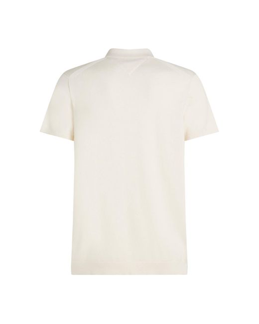Tommy Hilfiger Strick-Poloshirt ESSENTIAL COTTON KNITTED POLO in White für Herren