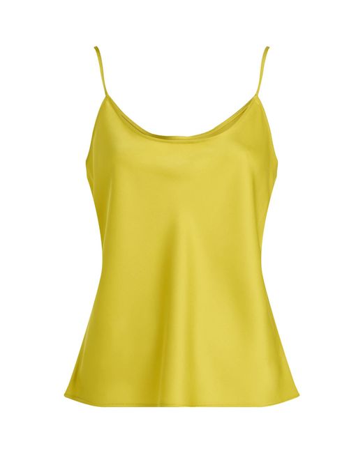 Calvin Klein Yellow Dame Top MATT SHINE SATIN CAMI