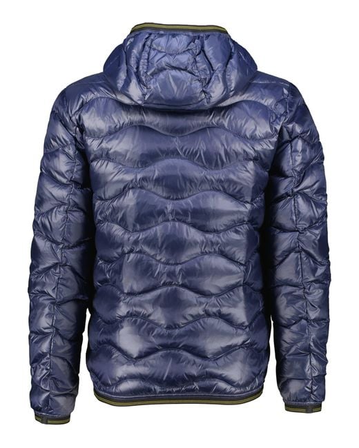 Blauer Daunenjacke mit Kapuze WAVE Regular Fit in Blue für Herren