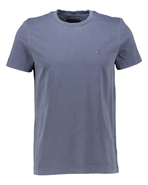 Tommy Hilfiger T-Shirt GARMENT DYE CHEST FLAG Slim Fit Kurzarm in Blue für Herren