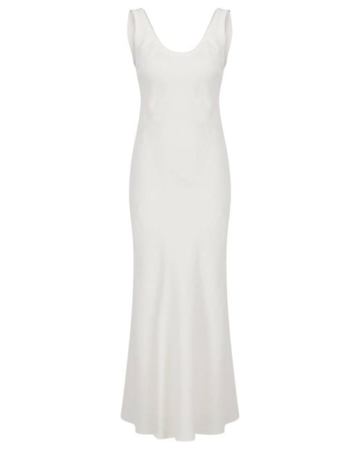 Brunello Cucinelli White Kleid mit Leinen