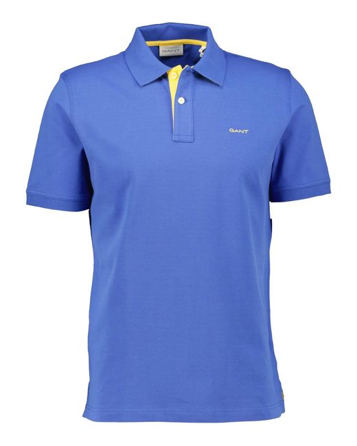 Gant Poloshirt CONTRAST PIQUE Regular Fit Kurzarm in Blue für Herren