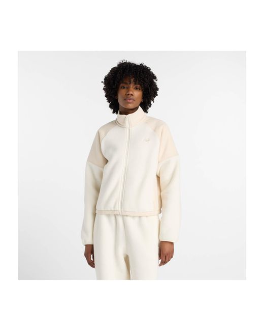 New Balance White Fleecejacke HIGH PILE FLEECE JACKET