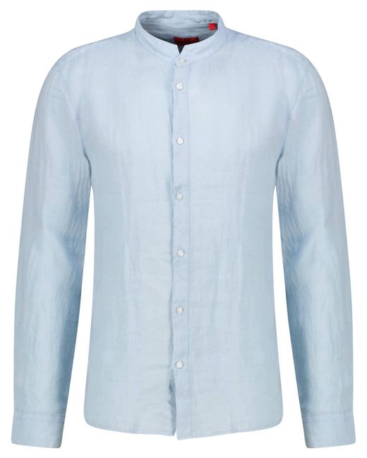 HUGO Leinenhemd ELVORY Slim Fit in Blue für Herren