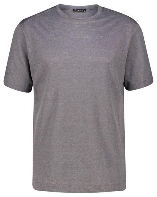 Zegna T-Shirt aus Leinen in Gray für Herren