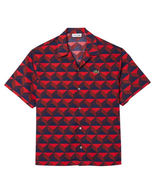Lacoste Sommerhemd Relaxed Fit Kurzarm in Red für Herren
