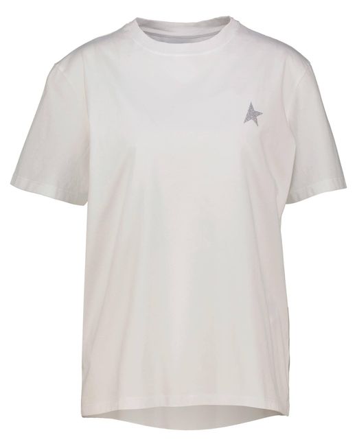 Golden Goose Deluxe Brand White T-Shirt STAR Regular Fit