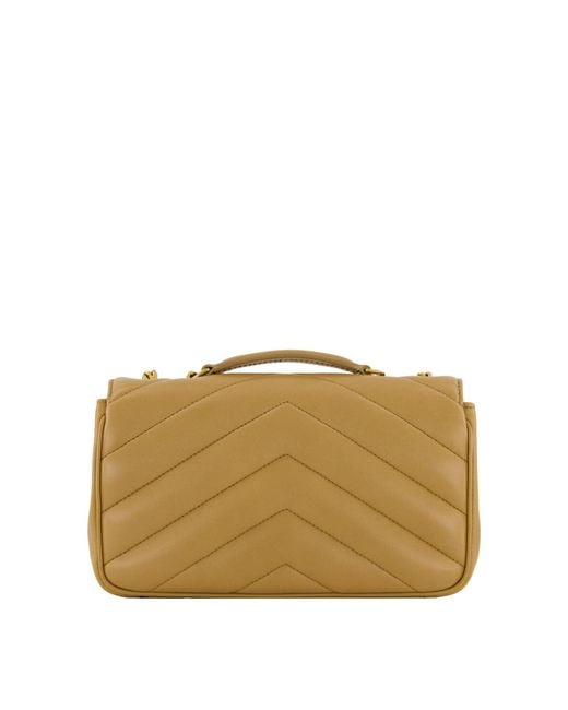 Saint Laurent Natural Umhängetasche aus Lammleder LOULOU SMALL MATELASSE