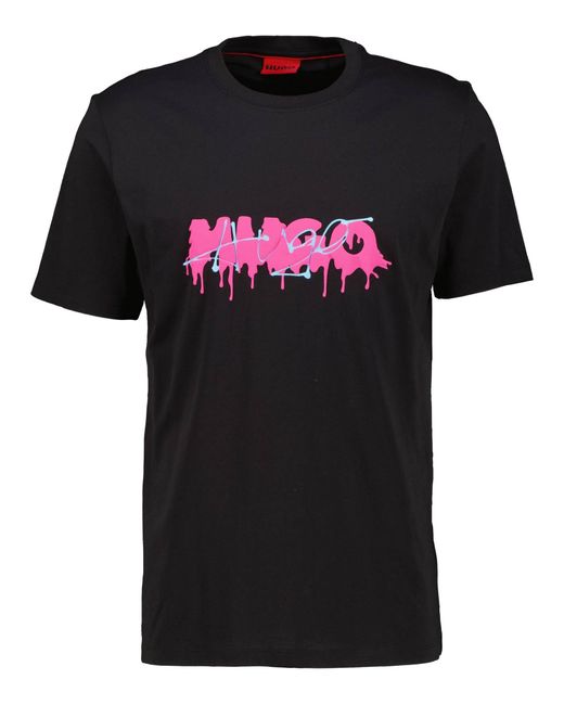 HUGO T-Shirt DACATION Regular Fit in Black für Herren