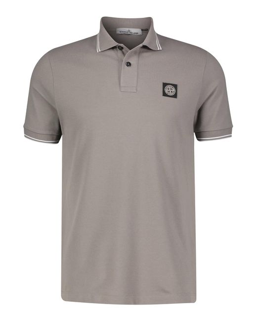 Stone Island Poloshirt mit Bio-Baumwolle in Gray für Herren