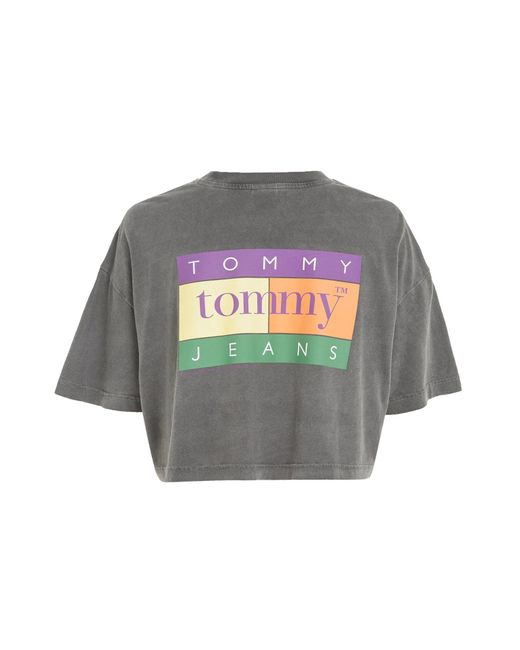 Tommy Hilfiger Gray T-Shirt SUMMER FLAG Cropped Fit
