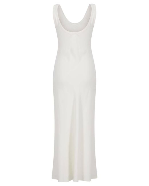 Brunello Cucinelli White Kleid mit Leinen