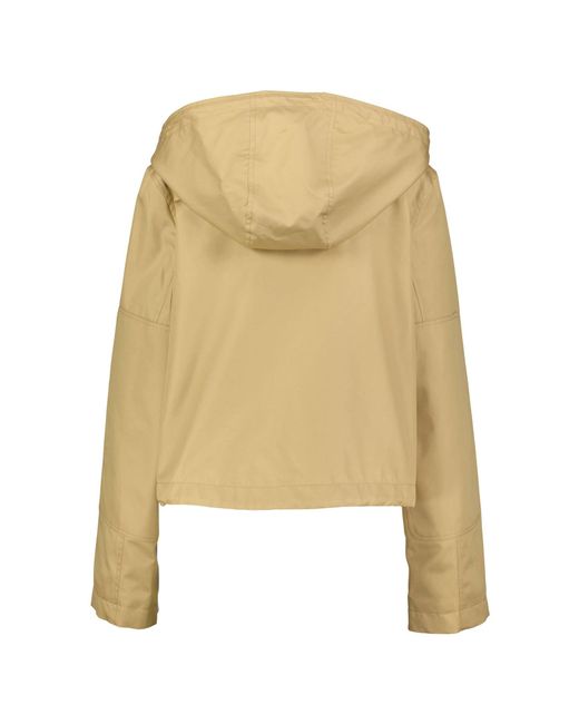 Burberry Natural Jacke mit Kapuze aus Gabardine