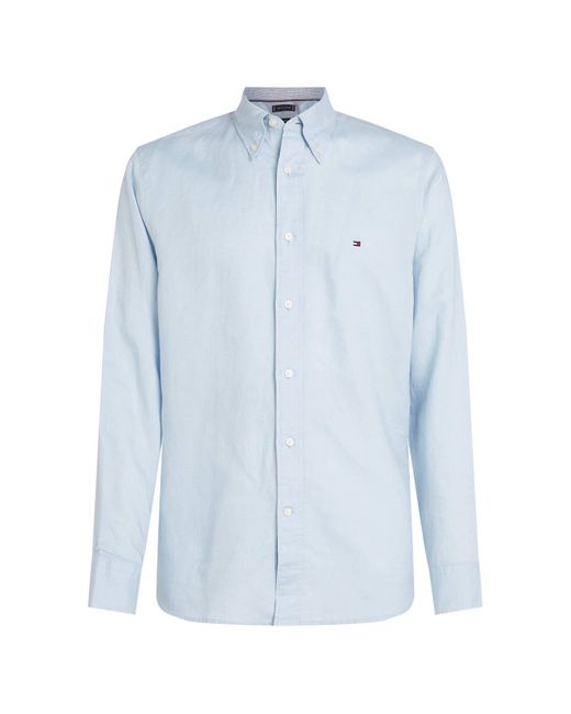 Tommy Hilfiger Hemd mit Leinen LINEN BLEND SOLID RF SHIRT in Blue für Herren