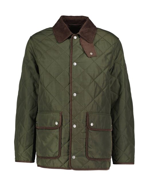 Gant Steppjacke mit Fleece und Cordbesatz in Green für Herren