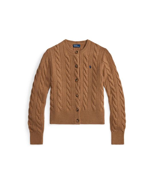 Polo Ralph Lauren Brown Strickjacke aus Wolle und Kaschmir