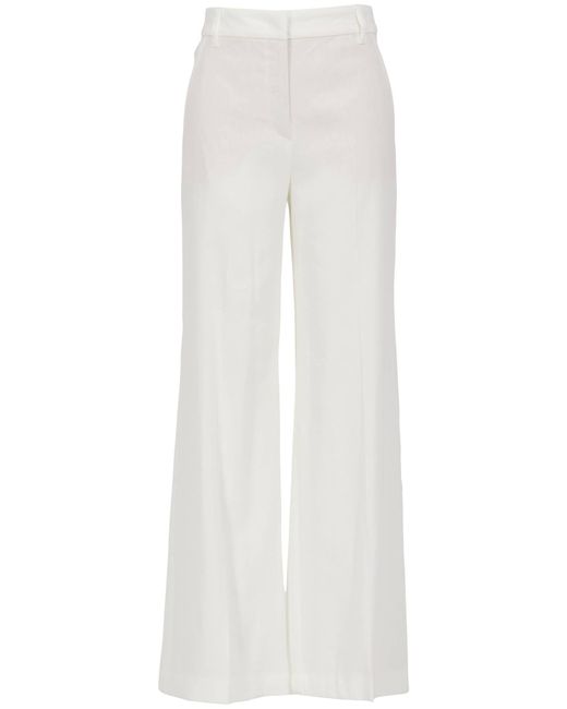 Marc Cain White Hose mit Leinen WAUKEE Wide Fit