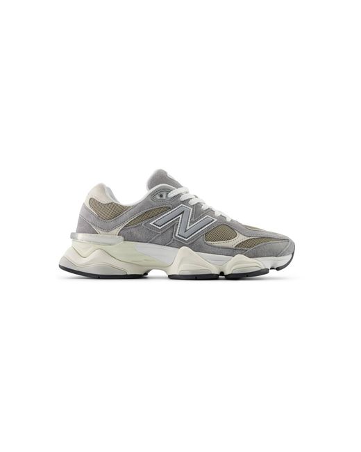 New Balance Gray Sneaker mit Wildleder-Overlays 9060