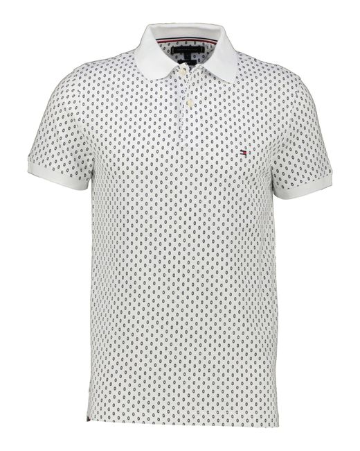 Tommy Hilfiger Poloshirt MICRO PRINT Slim Fit Kurzarm in White für Herren