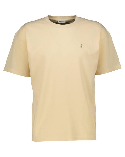 Saint Laurent T-Shirt aus Pique in Natural für Herren
