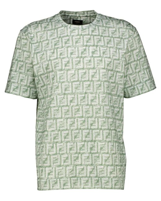 Fendi T-Shirt Oversized Fit in Green für Herren