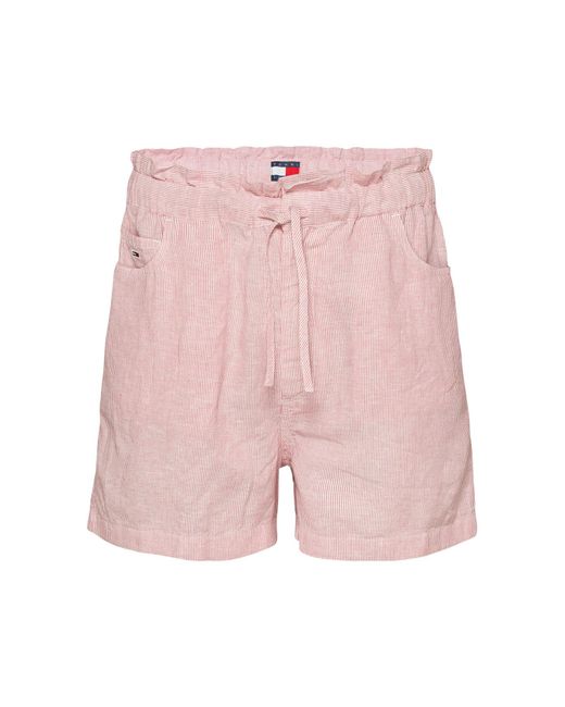 Tommy Hilfiger Pink Shorts aus Leinenmischung