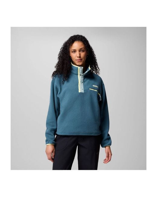 Columbia Blue Fleecepullover HELVETIA II CROPPED HALF SNAP FLEECE