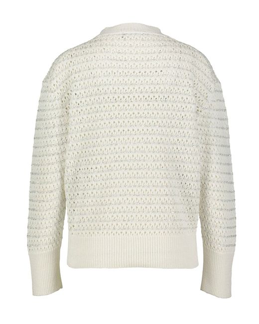 Fabiana Filippi White Strickpullover mit Pailletten