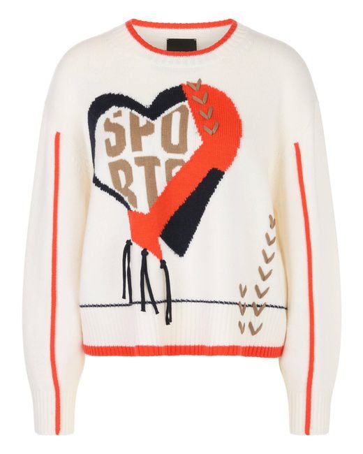 Marc Cain Red Strickpullover mit Baumwolle