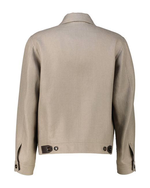 Brioni Bomberjacke mit Leinen und Wolle in Natural für Herren