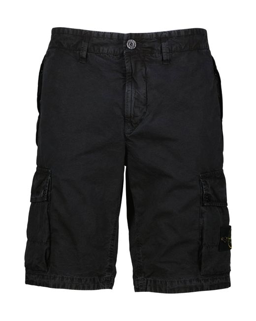 Stone Island Cargoshorts aus Bio-Baumwolle in Black für Herren
