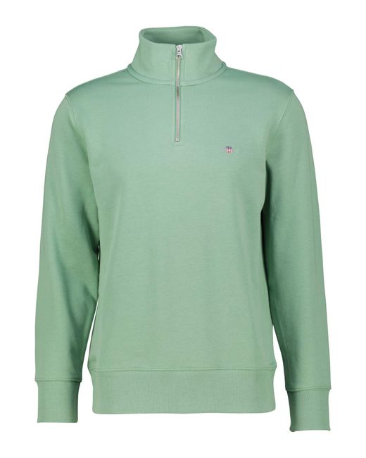 Gant Sweatshirt mit halblangem Reißverschluss in Green für Herren
