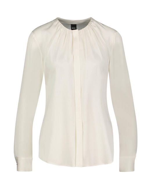 Boss White Bluse mit Seide BANORAH