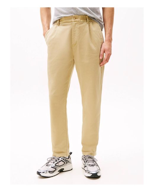 Tommy Hilfiger Bundfaltenhose aus Twill ISAAC Regular Fit in Natural für Herren