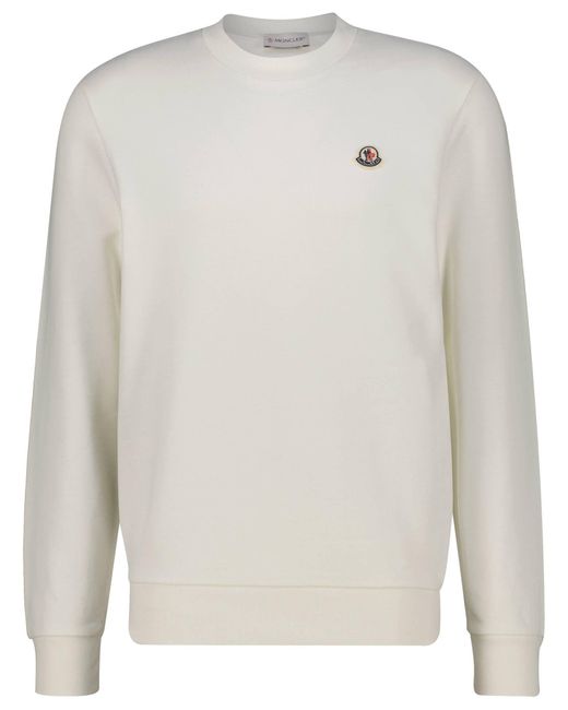 Moncler Sweatshirt mit Filz-Logo in White für Herren