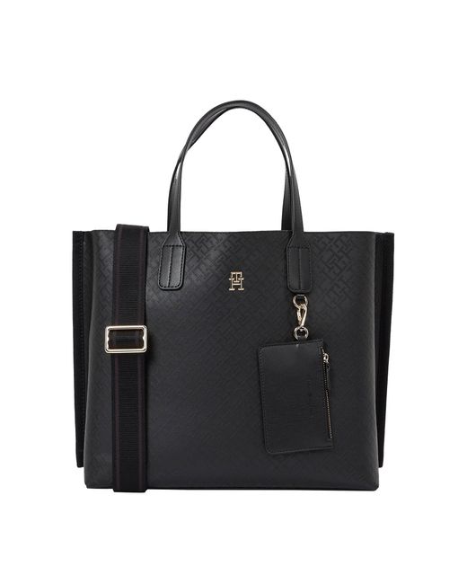 Tommy Hilfiger Black Shopper TH DISTINCT SATCHEL MONO
