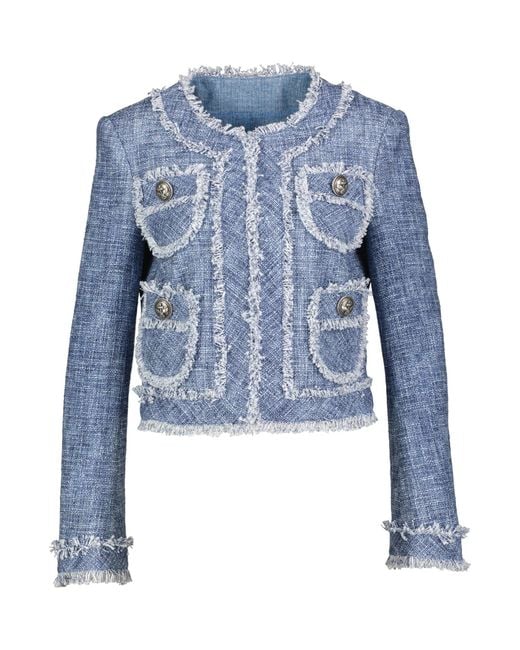 Maison Common Blue Blazer aus Baumwoll-Mix