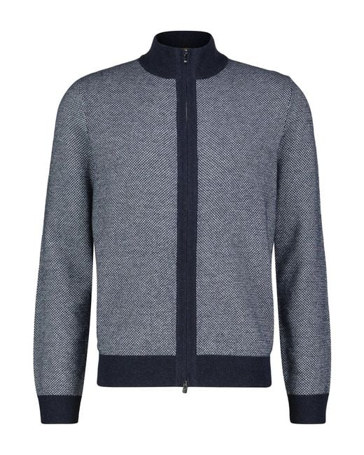 Boss Strickjacke aus Woll-Mix in Blue für Herren