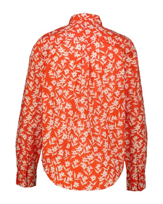 Gant Orange Hemdbluse mit floralem Print