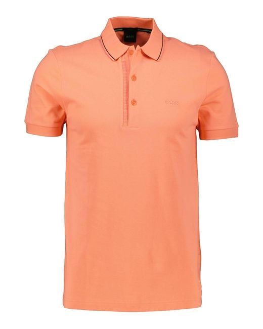 Boss Poloshirt PAULE 4 Slim Fit in Orange für Herren