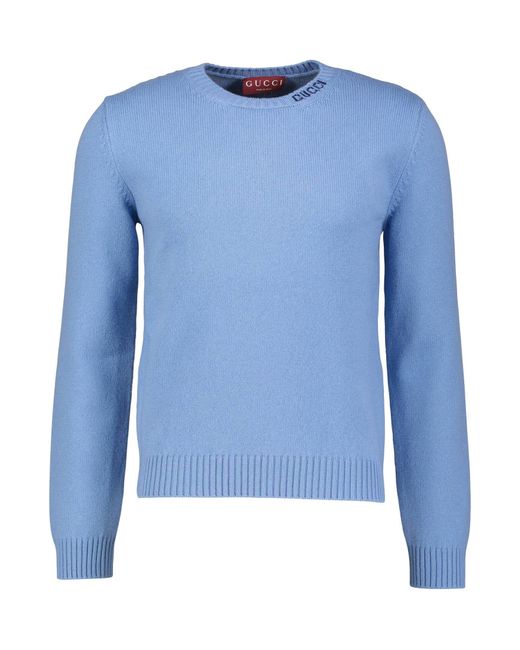 Gucci Strickpullover aus Wolle in Blue für Herren