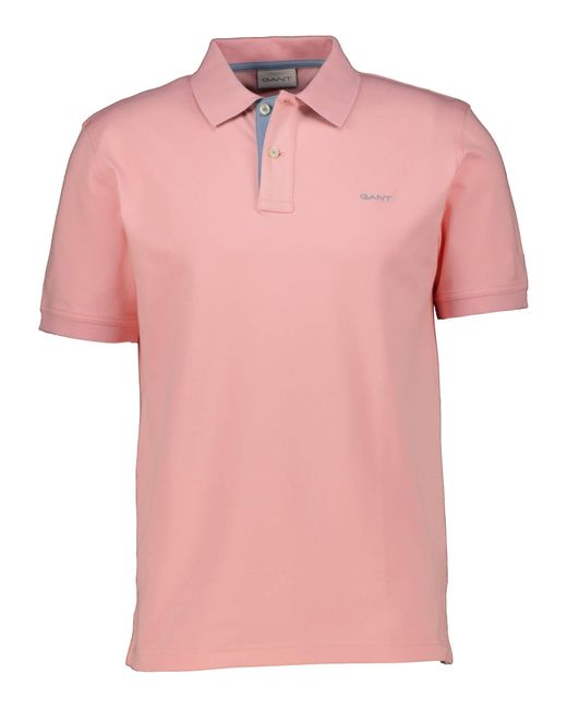 Gant Poloshirt CONTRAST PIQUE Regular Fit Kurzarm in Pink für Herren