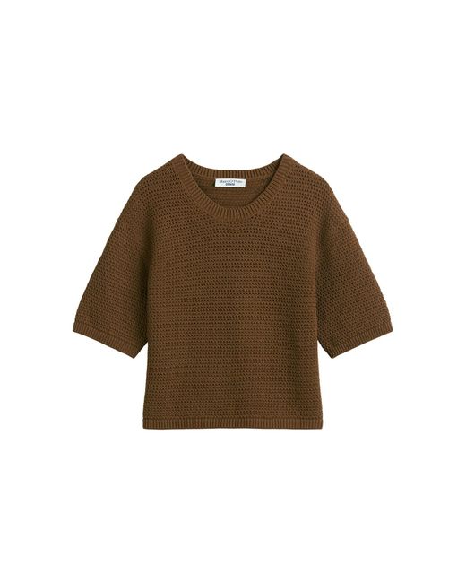 Marc O' Polo Brown Strickpullover in Häkel-Optik