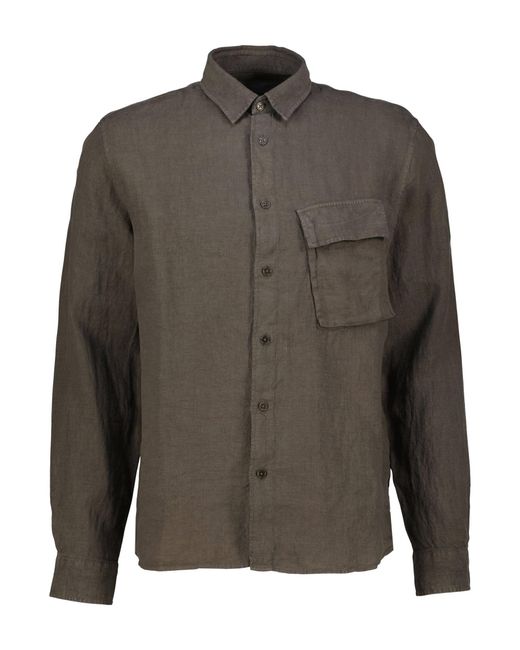 Belstaff Hemd aus Leinen SCALE Regular Fit in Gray für Herren