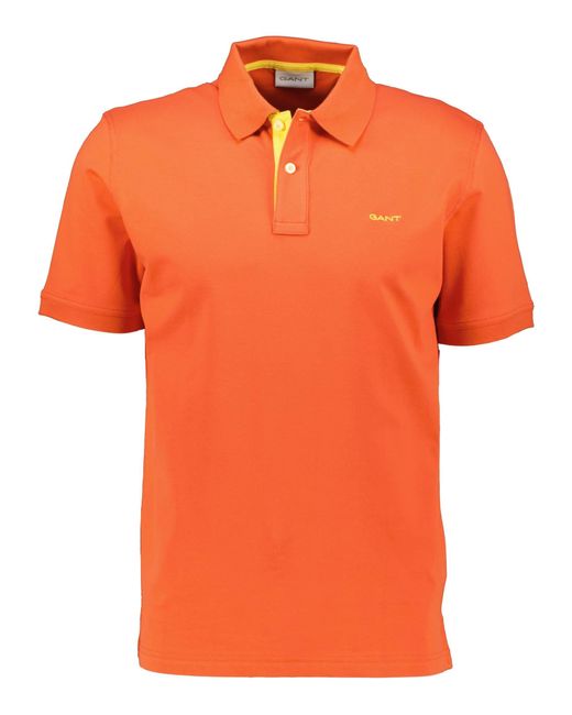 Gant Poloshirt CONTRAST PIQUE Regular Fit Kurzarm in Orange für Herren