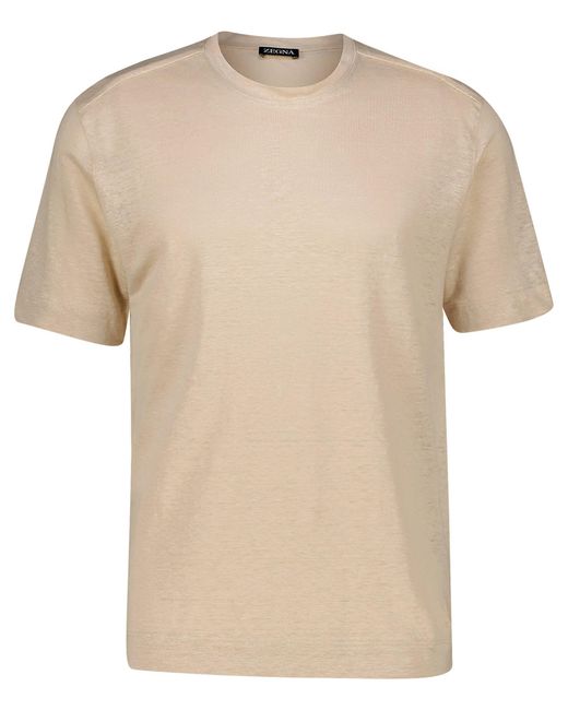 Zegna T-Shirt aus Leinen in Natural für Herren