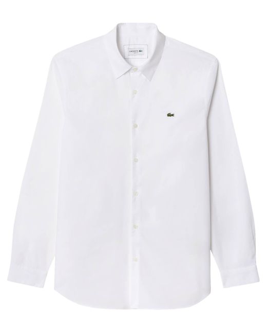 Lacoste Hemd aus Baumwollpopeline Slim Fit in White für Herren