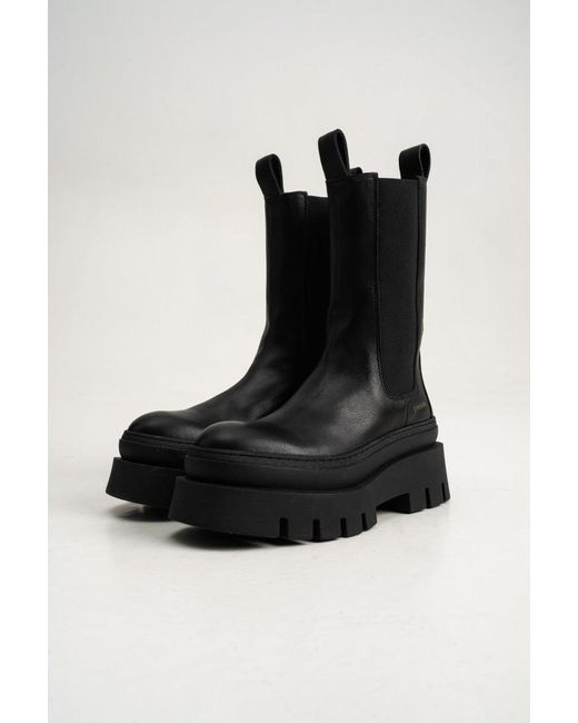 COPENHAGEN Vitello Black Chunky High Chelsea Boots | Lyst
